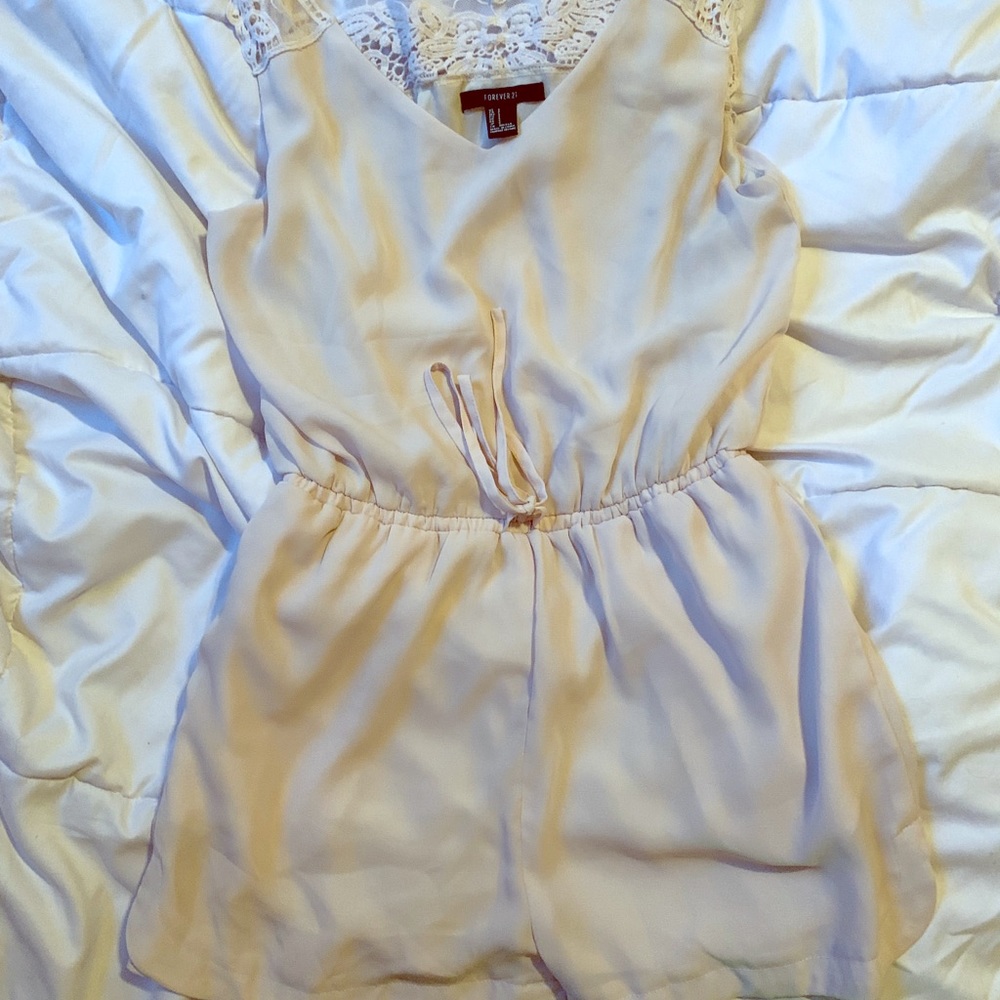 Cream lace romper